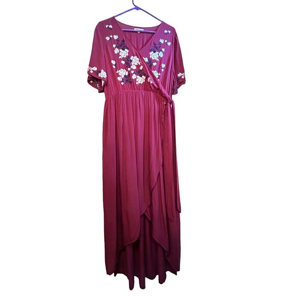 Jessakae - Rosebuds & Romance Maxi Dress in Burgundy - XL - Picture 4 of 14